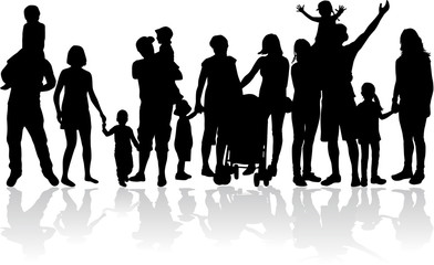 Vector silhouette of family.