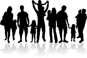 Vector silhouette of family.
