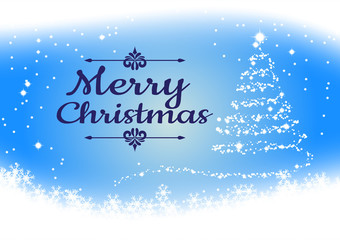 Snowflake on Blue Background for Christmas Season, Vector illustration