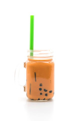 thai milk tea with bubble