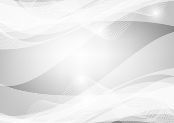 Gray and white wave abstract vector background, Graphic design with copy space
