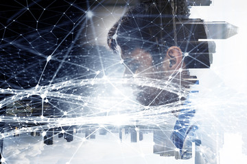 Modern business lifestyle. Mixed media