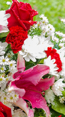 Red rose and flower in bouquet./ Red rose and flower in bouquet on Valentine day.