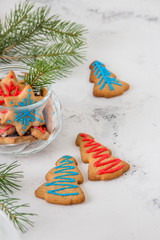 Cookies for christmas theme. New year and christmas card, space for your text.