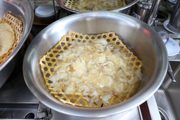 Raw shark fin for sell in a local restuarant at Yaowarat, Bangkok, Thailand