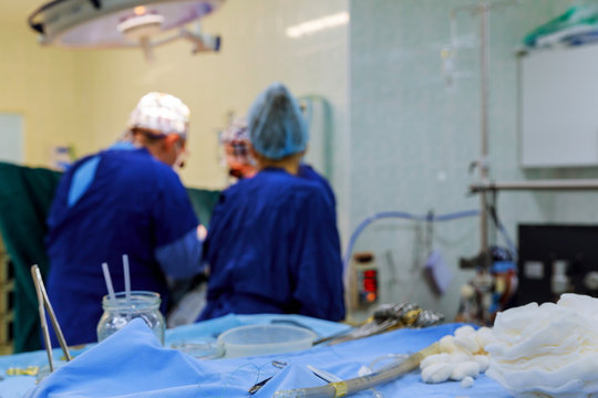 Open Heart Cardiac Bypass Surgery Operation Room Soft Focus