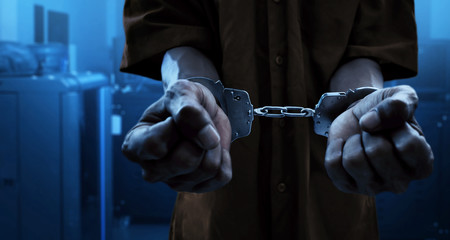 Arrested man in handcuffs