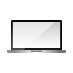 laptop mockup gadget blank screen technology vector illustration