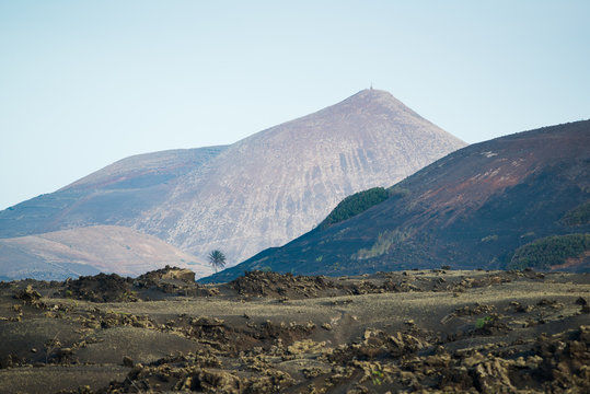 Incredible Volcanic Landscape of  Lanzarote. Canary Islands. Spain