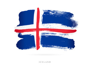 Flag of Iceland. Abstract concept