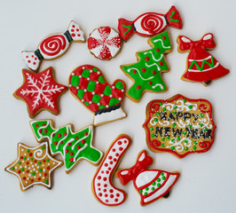 Fototapeta na wymiar colorful christmas cookies.