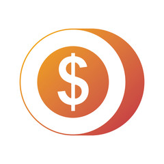 coin dollar money cash payment mobile button vector illustration