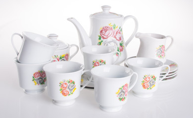 tea sets. tea sets on a background