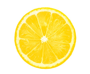 lemon slice half cut isolated on white background