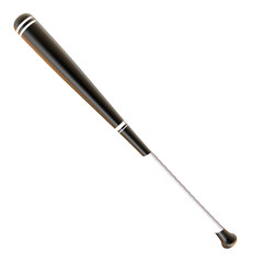 3d render of baseball bat isolated on white background