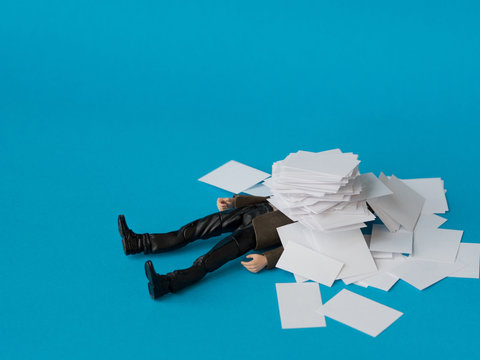 Concept, people swamped with paperwork