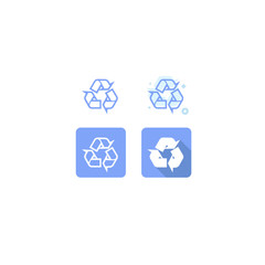 Recycling signs blue icon. on white background. vector illustration. logo. web. Symbols