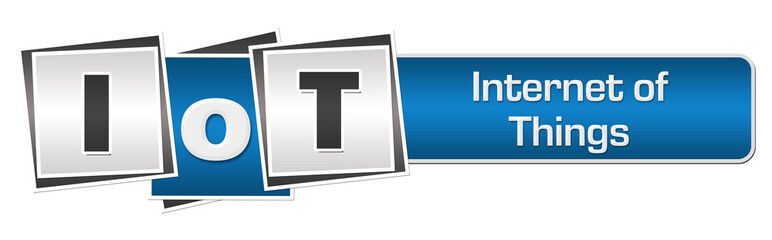 IoT - Internet Of Things Blue Grey Squares Bar 