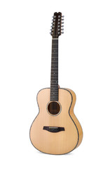 Naklejka premium acoustic guitar on white background