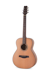 Naklejka premium acoustic guitar on white background