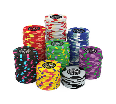Casino Chips Stacks Isolated