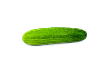Fresh cucumber on white background