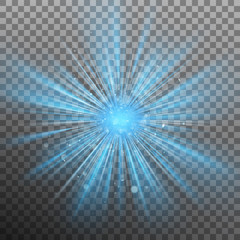 Blue burst color forces light. EPS 10 vector