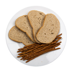 Slices of bread isolated
