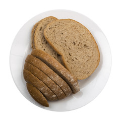 Slices of bread isolated