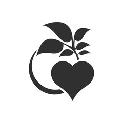 Abstract heart and leaf logo template.