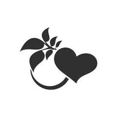 Abstract heart and leaf logo template.