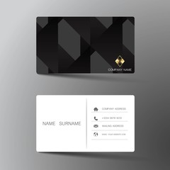 Modern business card template design. With inspiration from the abstract. Contact card for company. Two sided black and white . Vector illustration. 