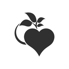 Abstract heart and leaf logo template.