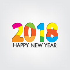 2018 Happy New Year Paper Cut Vector Design