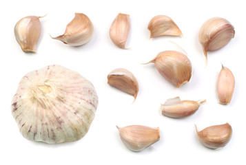 Garlic isolated on white