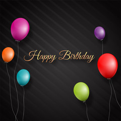 Obraz premium Happy birthday background. With realistic colorful balloons. Vector illustration.