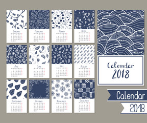 Cute calendar for 2018