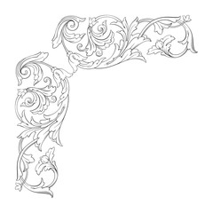 Classical baroque ornament vector 