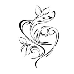 ornament 185. abstract floral pattern in black lines on a white background