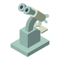 Microscope icon, isometric style