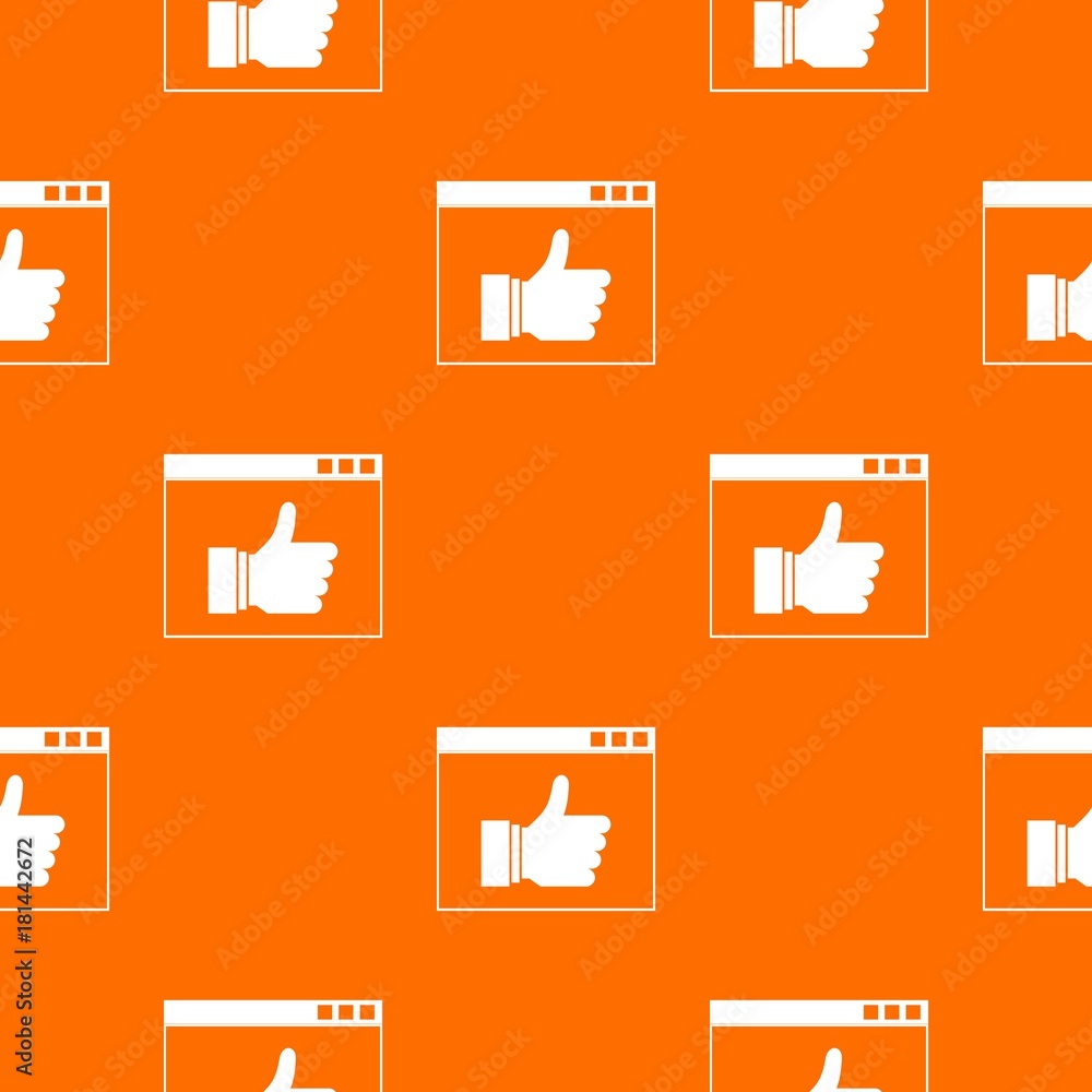 Poster hand with thumb up in browser pattern seamless