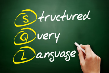 SQL - Structured Query Language, acronym concept on blackboard