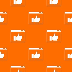 Hand with thumb up in browser pattern seamless