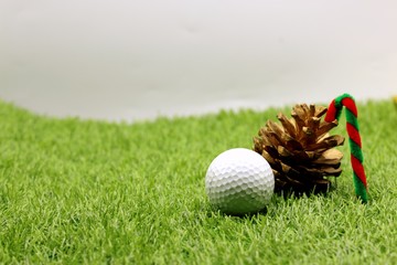 Golf ball with Christmas ornament for golfer holiday