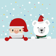  santa claus with bears  background