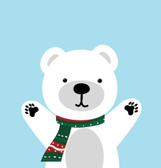 Cute polar bear vector