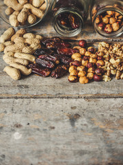mix of nuts and dates (peanuts, nuts, walnuts, dates, etc.)