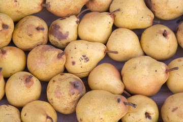 Yellow Pears on Market Stall; Bordeaux