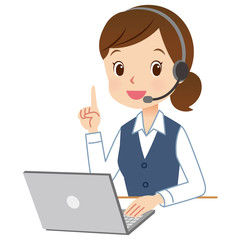 テレフォンオペレーター　若い女性