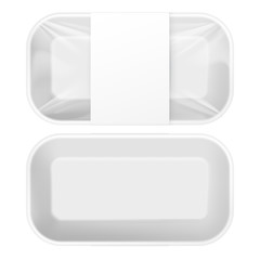 White Styrofoam Food Tray pack.